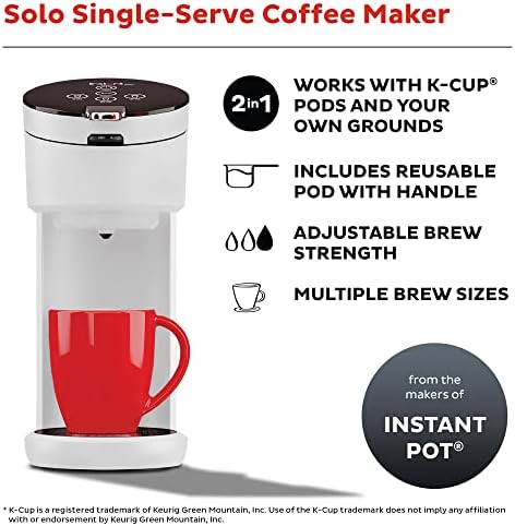 Instant Pot K-Cup Pod Compatible Single Serve Coffee Maker with Reusable Pod and Bold Setting, 8-12oz, 40oz Reservoir, White - Image 3